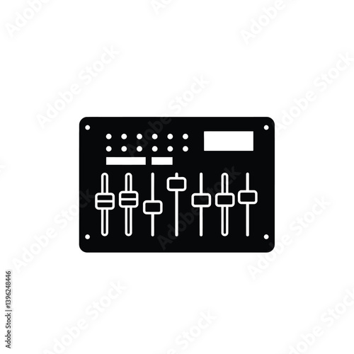 Mixing Console Black And White Vector Illustration Sound Recording Equipment