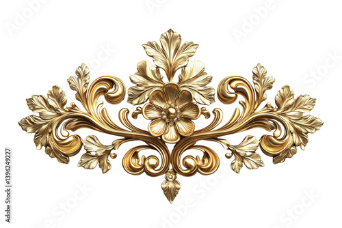Gleaming golden filigree with floral and foliage design elements perfect for luxury and elegance