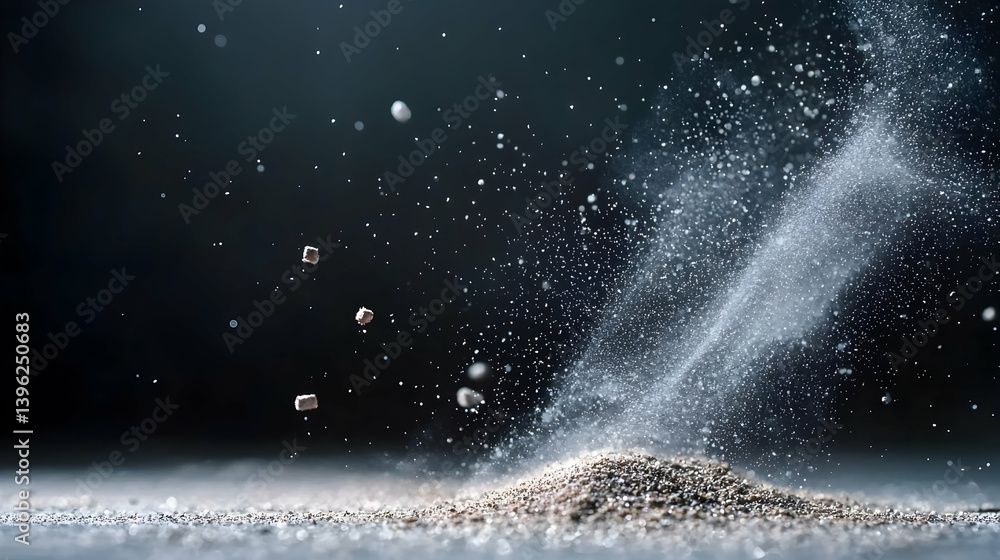 Powder Explosion On Dark Surface Powder Explosion On Dark Surface