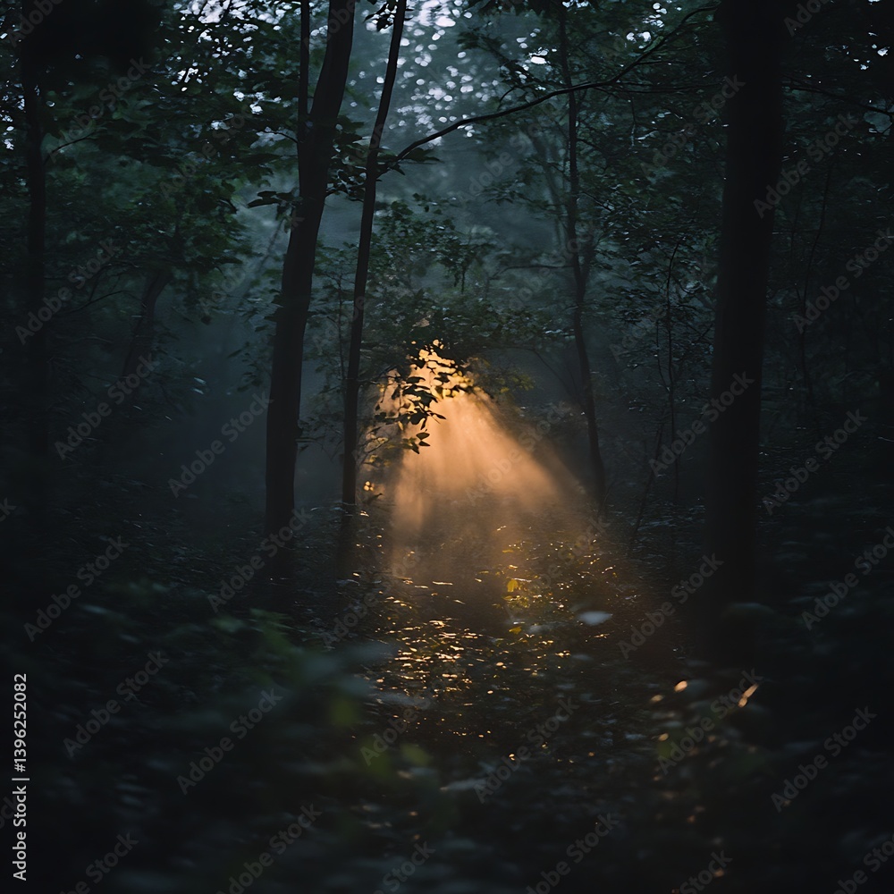 Naklejka premium Forest Sunlight Beam