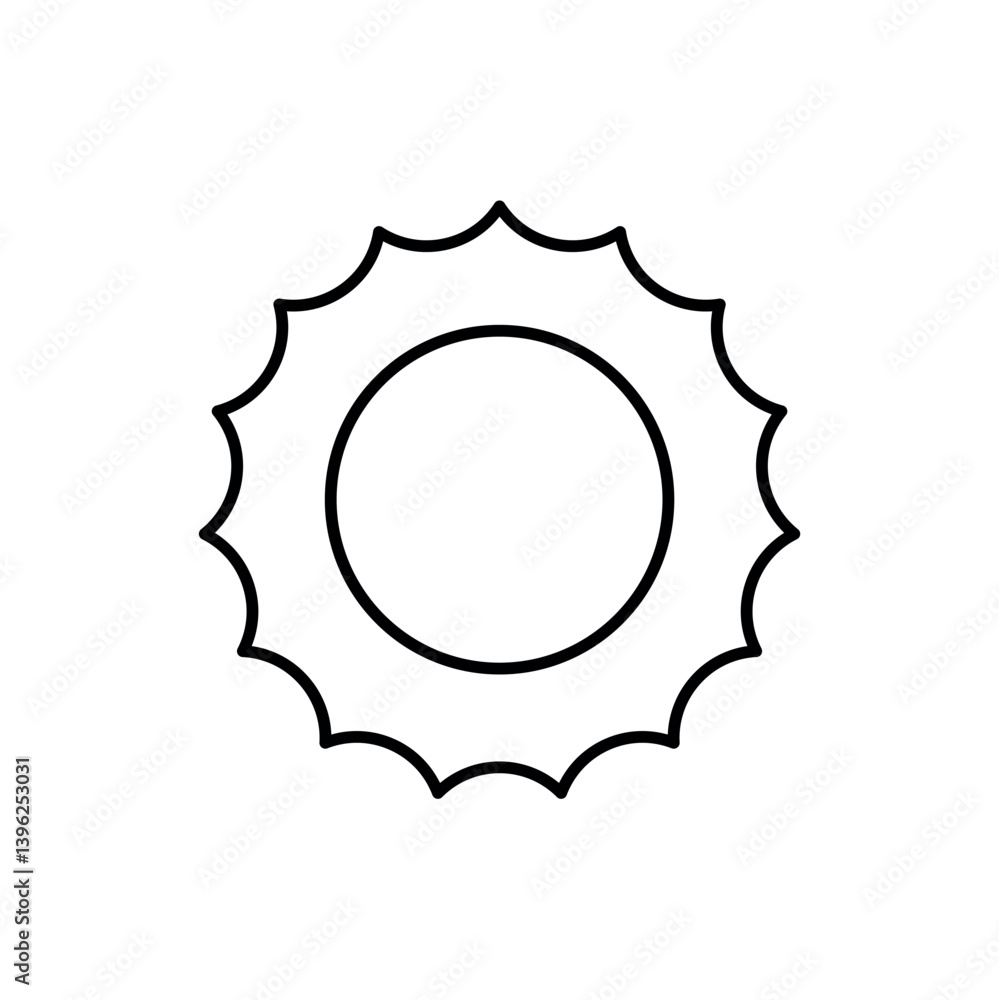Minimal sun icon in outline style Minimal sun icon in outline style