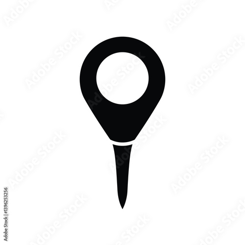 Black Location Pin Simple Icon For Map Navigation And Place Finding