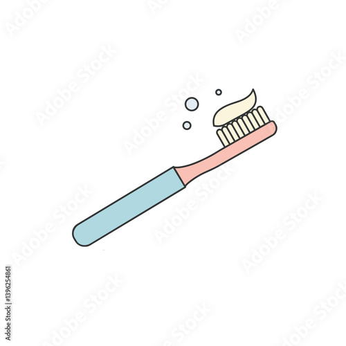 Toothbrush with Toothpaste and Bubbles on Transparent Background – Fresh Oral Care Concept for Dental Hygiene, Product Packaging, and Advertising