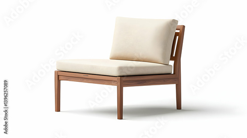 Wallpaper Mural Light Beige Cushioned Wooden Armchair Torontodigital.ca