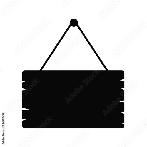 Hanging Wooden Signboard Isolated Blank Rustic Banner For Product Presentation