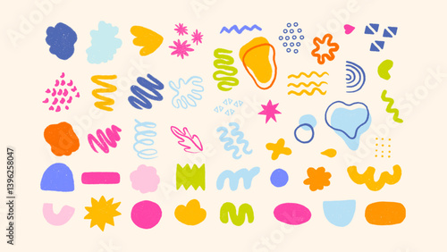 Messy kids drawing texture bundle. Crayon doodles, pastel smears, charcoal sketch elements for fun craft projects and packaging