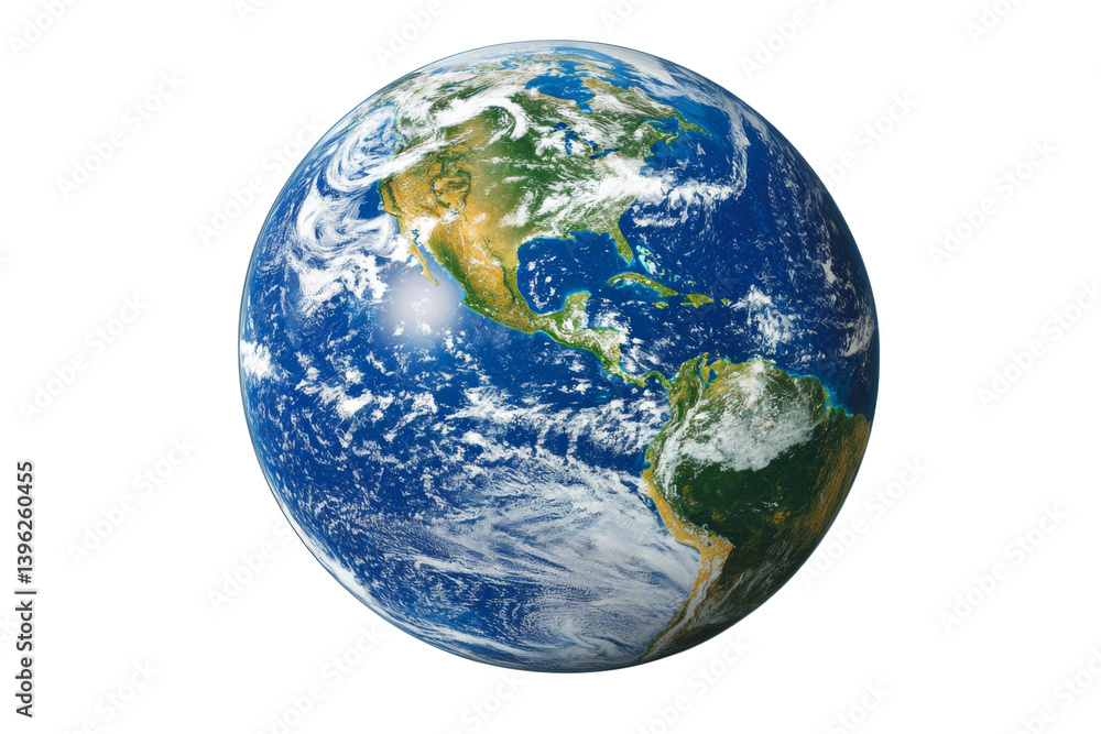 Earth Globe displaying North America South America water landmasses continents and atmosphere Earth Globe displaying North America South America water landmasses continents and atmosphere