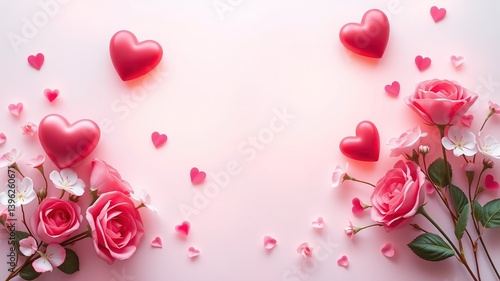Romantic Valentine's Day Desktop Background with Soft Color Palette