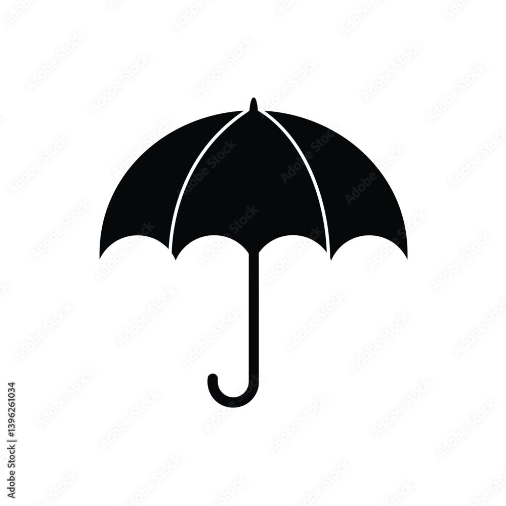 Simple Black Umbrella Icon Protection From Rain Minimalist Design Element Simple Black Umbrella Icon Protection From Rain Minimalist Design Element