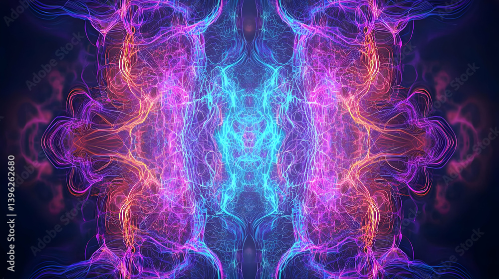 Obraz premium Abstract Symmetrical Pattern With Vibrant Colors