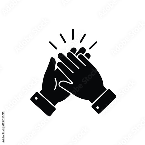 Clapping Hands Silhouette Icon Symbolizing Applause And Appreciation In Simple Design