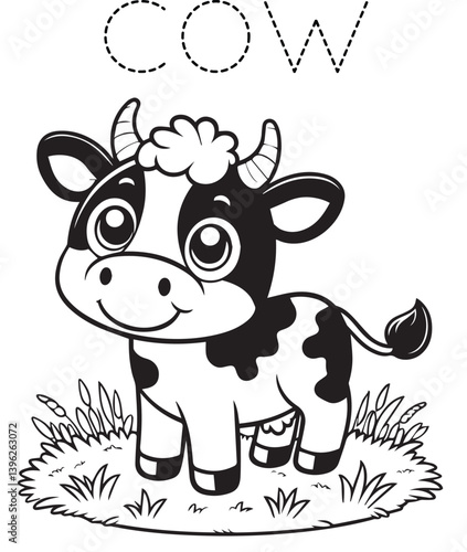 drawing cow for kids
