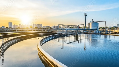 Water Treatment Plant at Sunrise