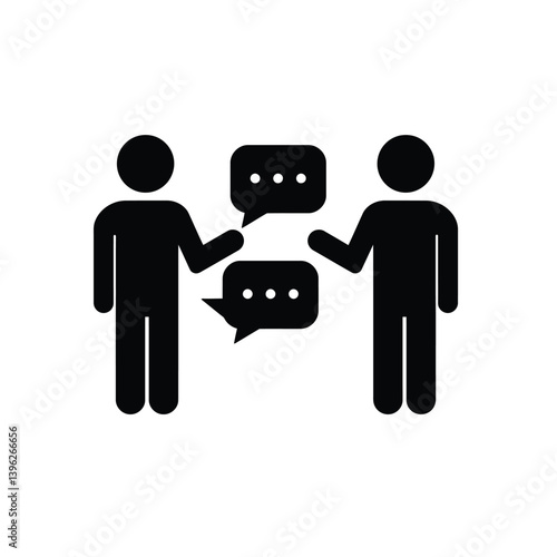 Business Communication And Collaboration Two People Having A Conversation Icon