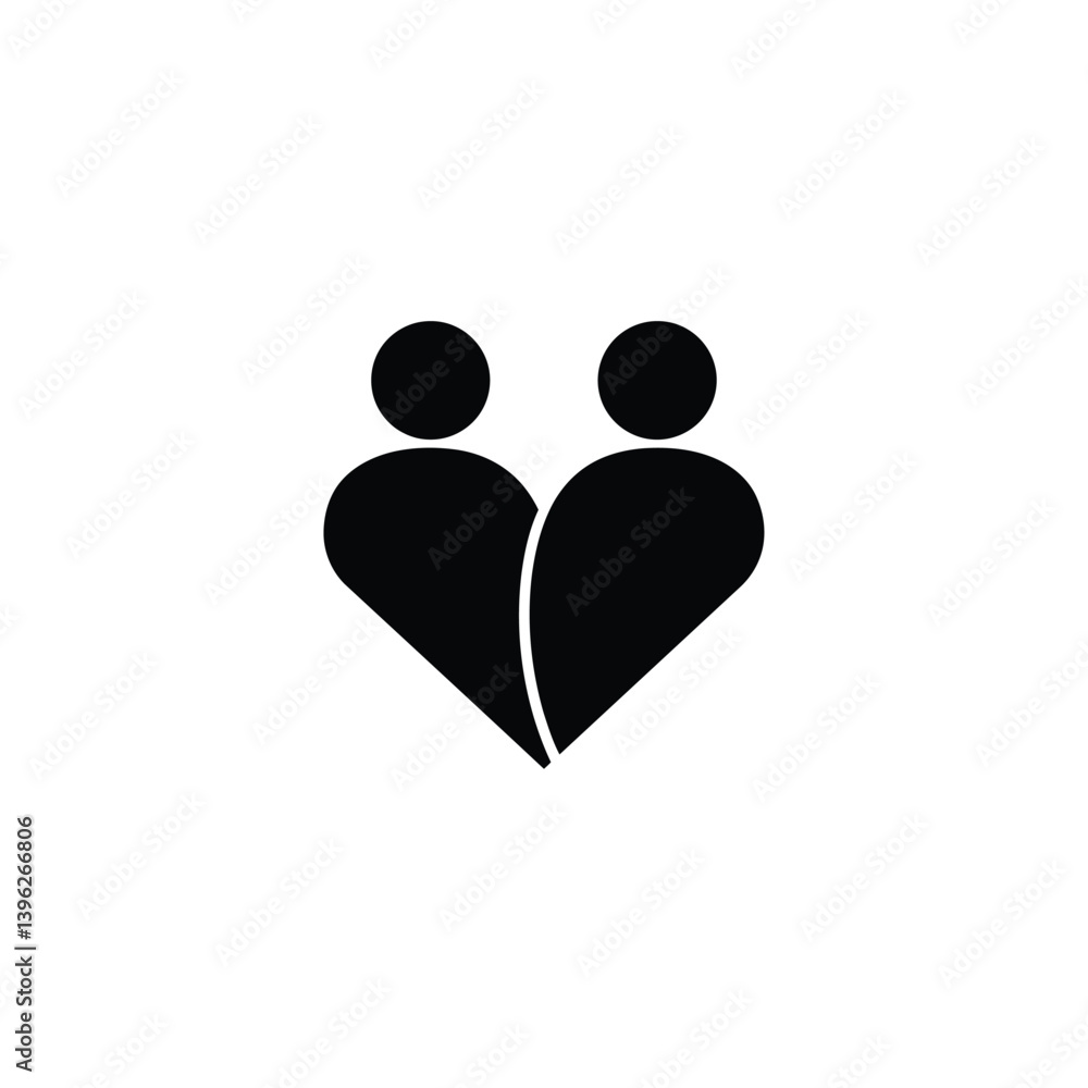 Two People Forming A Heart Shape Representing Love And Partnership Two People Forming A Heart Shape Representing Love And Partnership