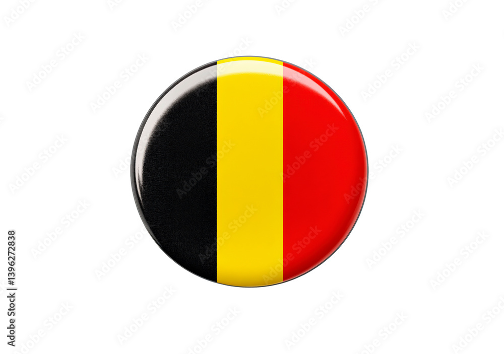 Fototapeta premium Belgium flag badge isolated on transparent background