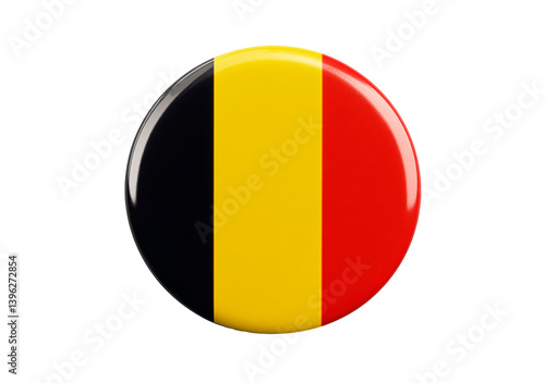 Obraz na plátně Belgium flag with glossy finish isolated on transparent background