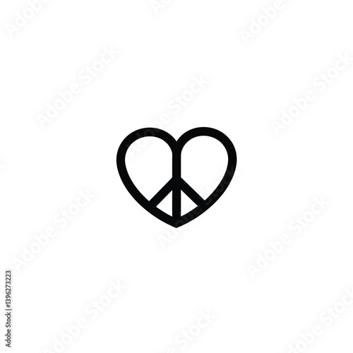 Heart Shaped Peace Sign Vector Illustration For Graphic Design Templates