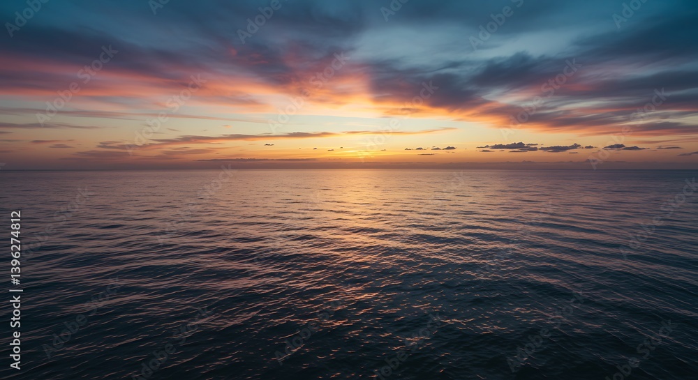 Fototapeta premium Ocean at sunset - tranquility and serenity - travel or environmental media.