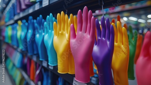 Wallpaper Mural Colorful disposable gloves on display Torontodigital.ca