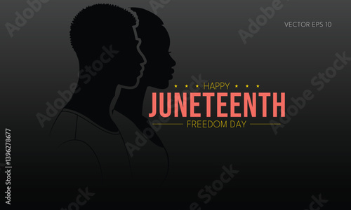 Happy Juneteenth Freedom Day Silhouette Art