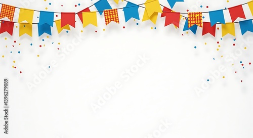 Fundo minimalista de festa junina com bandeirinhas