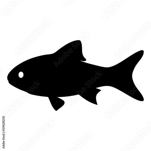 bolivian ram fish black silhouette of a moorish idol fish aquatic animal ocean life- simple black silhouette of a bolivian ram fish tropical sea life animal icon,