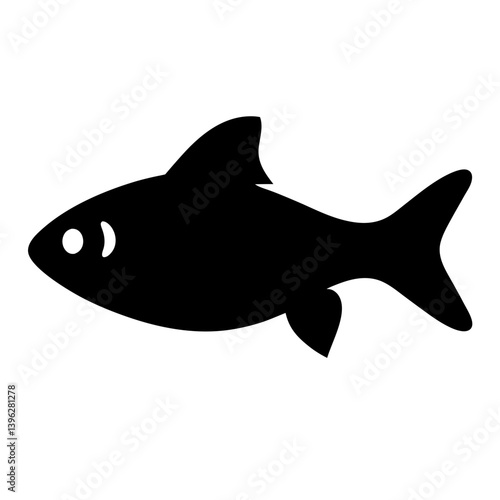 bolivian ram fish black silhouette of a moorish idol fish aquatic animal ocean life- simple black silhouette of a bolivian ram fish tropical sea life animal icon,