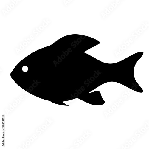 bolivian ram fish black silhouette of a moorish idol fish aquatic animal ocean life- simple black silhouette of a bolivian ram fish tropical sea life animal icon,