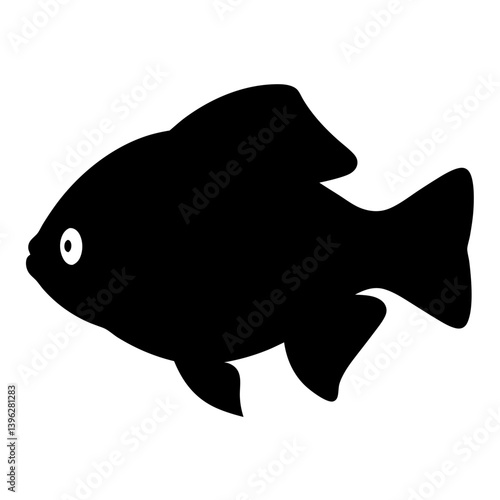 bolivian ram fish black silhouette of a moorish idol fish aquatic animal ocean life- simple black silhouette of a bolivian ram fish tropical sea life animal icon,