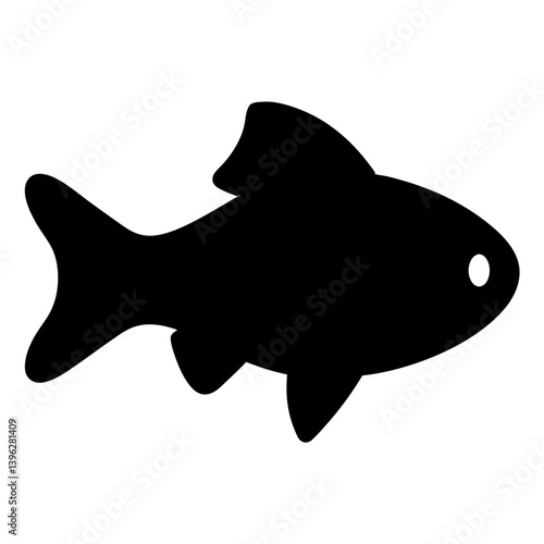 cherry barb fish black silhouette of a moorish idol fish aquatic animal ocean life- simple black silhouette of a cherry barb fish tropical sea life animal icon,