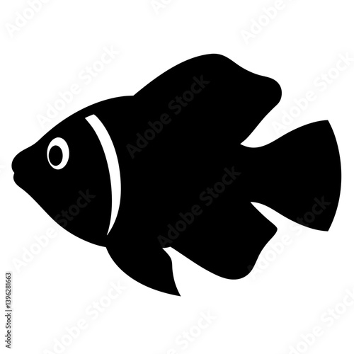 endler s livebearer fish black silhouette of a moorish idol fish aquatic animal ocean life- simple black silhouette of a endler s livebearer fish tropical sea life animal icon,