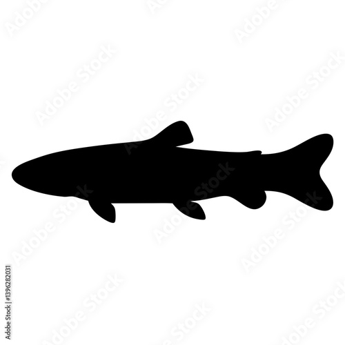 kuhli loach fish black silhouette of a moorish idol fish aquatic animal ocean life- simple black silhouette of a kuhli loach fish tropical sea life animal icon,