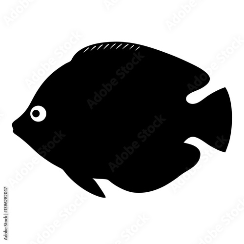 kuhli loach fish black silhouette of a moorish idol fish aquatic animal ocean life- simple black silhouette of a kuhli loach fish tropical sea life animal icon,