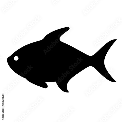 lemon tetra fish  black silhouette of a moorish idol fish aquatic animal ocean life- simple black silhouette of a lemon tetra fish  tropical sea life animal icon,