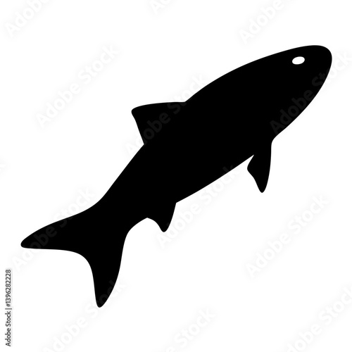 otocinclus fish black silhouette of a moorish idol fish aquatic animal ocean life- simple black silhouette of a otocinclus fish tropical sea life animal icon,