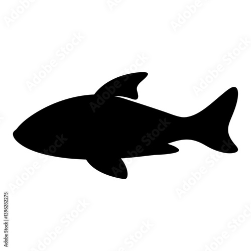 otocinclus fish black silhouette of a moorish idol fish aquatic animal ocean life- simple black silhouette of a otocinclus fish tropical sea life animal icon,