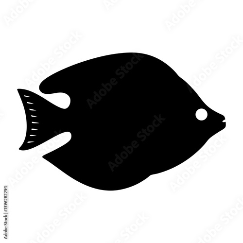 pearl gourami fish black silhouette of a moorish idol fish aquatic animal ocean life- simple black silhouette of a pearl gourami fish tropical sea life animal icon,