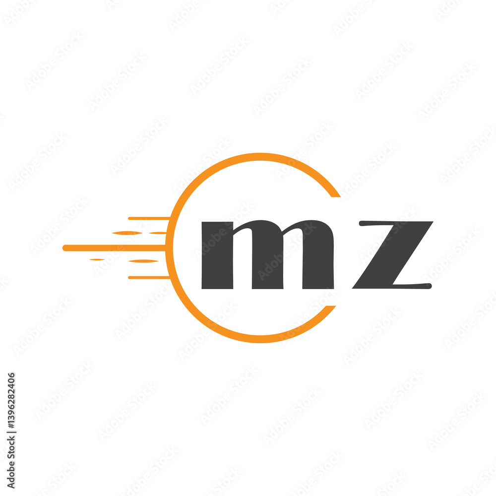 Fototapeta premium initial monogram logo with circle style design.