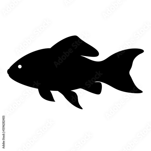 plecostomus fish black silhouette of a moorish idol fish aquatic animal ocean life- simple black silhouette of a plecostomus fish tropical sea life animal icon,