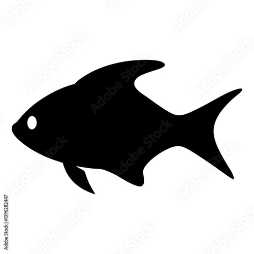 plecostomus fish black silhouette of a moorish idol fish aquatic animal ocean life- simple black silhouette of a plecostomus fish tropical sea life animal icon,