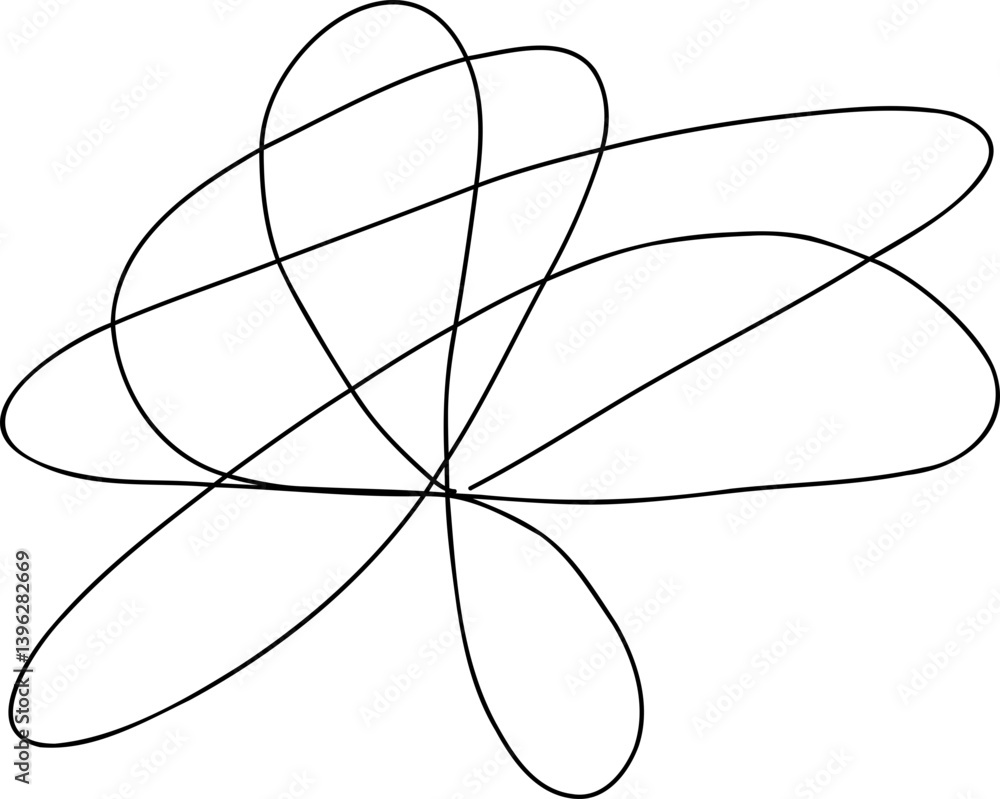 Freeform Scribble Resembling Exploding Flower Freeform Scribble Resembling Exploding Flower