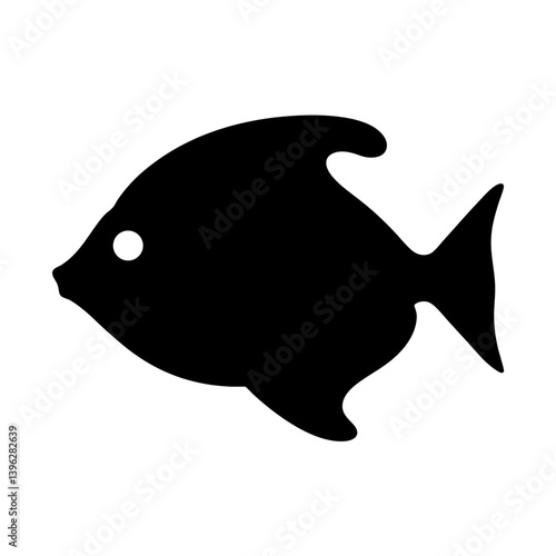 silver dollar fish black silhouette of a moorish idol fish aquatic animal ocean life- simple black silhouette of a silver dollar fish tropical sea life animal icon,