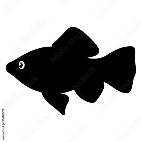 swordtail fish black silhouette of a moorish idol fish aquatic animal ocean life- simple black silhouette of a swordtail fish tropical sea life animal icon,