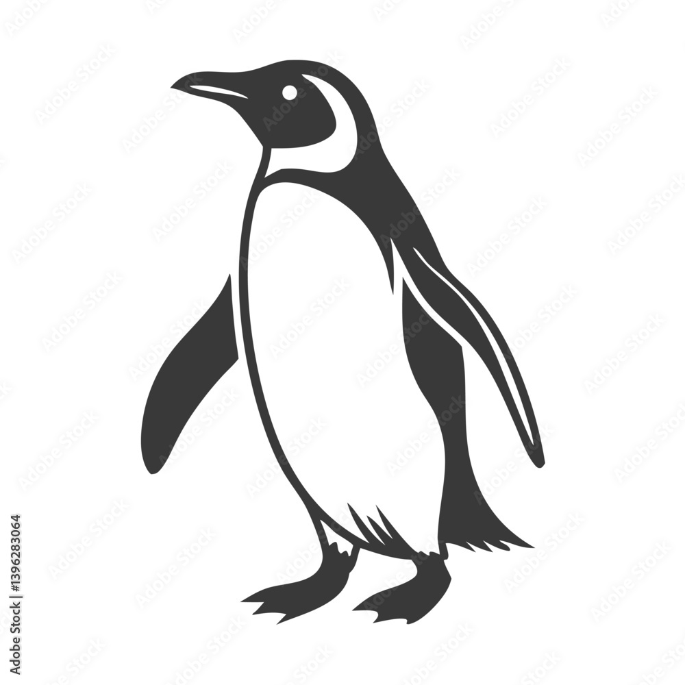 Fototapeta premium Cute Cartoon Penguin Collection – Vector Set with Ice Cream, Heart Balloon, Speech Bubble, Sign, and Arctic Scene.