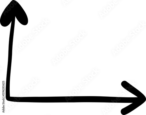 Right angle arrow with sharp clean corners