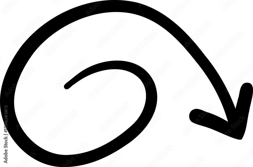 Curved Loop Arrow with Spiral Motion Curved Loop Arrow with Spiral Motion
