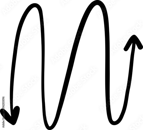 Arrow in Squiggle Zigzag Form