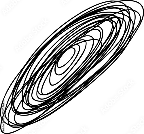 Oval spiral scribble with smooth elliptical motion