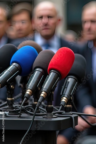 Press Conference Crowd and Microphones